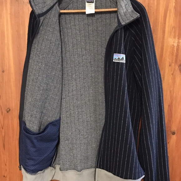 Rare VTG Patagonia Big Label Jacket Sweater Pinstripe 40th Anniversary Men’s XL - Picture 5 of 6